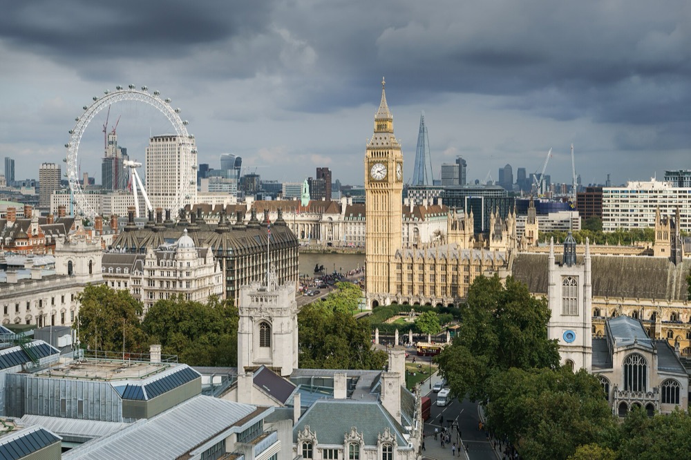 Big Ben, the Houses of Parliament and the London Eye in London